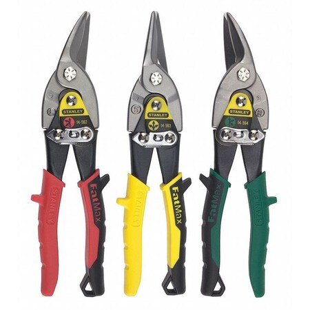 Aviation Snip Set 8 In Ylw Red Grn 3 Pc by USA Stanley Metal Cutting Snips & Sheet Metal Tools