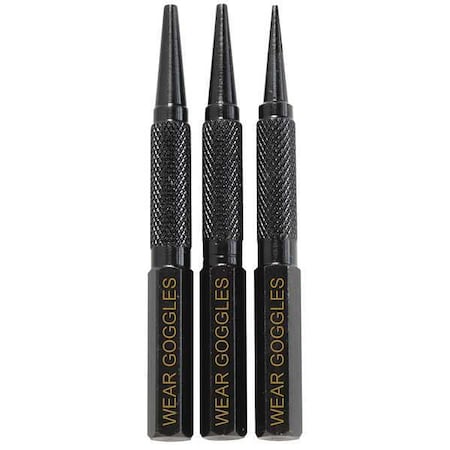 Nail Set 4 In L Black Oxide 3 Pc by USA Dasco Pro Nail Sets