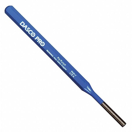 Pin Punch 1/4 x 6 In Carbon Steel by USA Dasco Pro Hand Held Punches