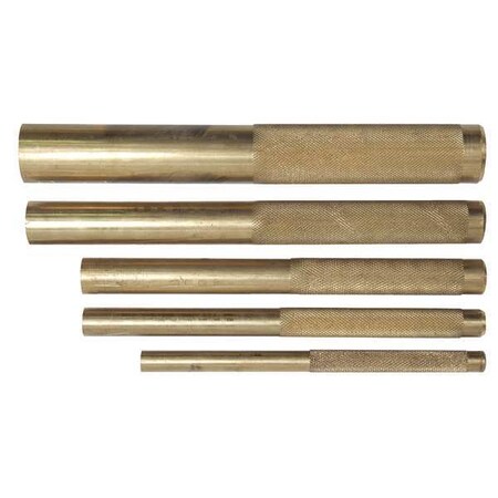 Hand Punch Set 8 In Brass 5 Pc by USA Klein Hand Held Punches