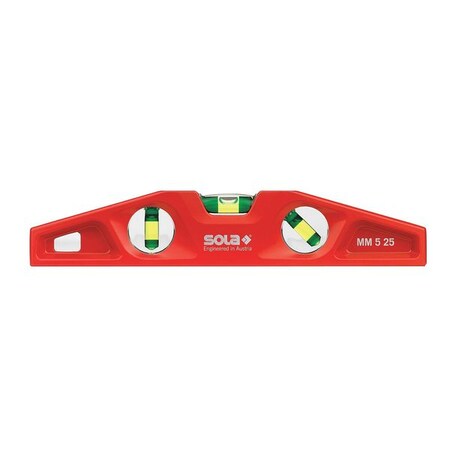 Torpedo Level Alum 10 In Magnetic Red by USA Sola Box I Beam & Torpedo Levels