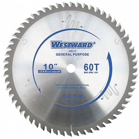 Circular Saw Blade 10 In 60T by USA Westward Circular Power Saw Blades