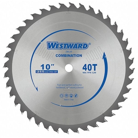 Circular Saw Blades 10 In 40T Type 24EL45 by USA Westward Circular Power Saw Blades