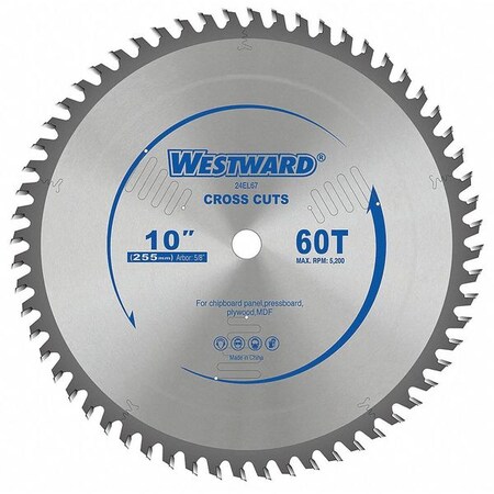 Circular Saw Blades 10 In 60T Type 24EL67 by USA Westward Circular Power Saw Blades