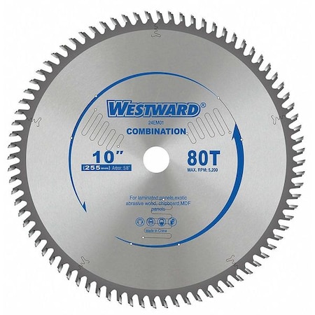Circular Saw Blades 10 In 80T Type 24EM01 by USA Westward Circular Power Saw Blades