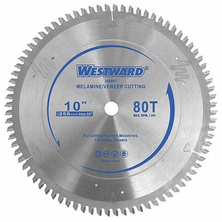 Circular Saw Blade 10 In 80T Type 24EM07 by USA Westward Circular Power Saw Blades