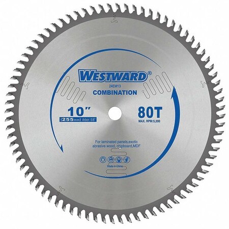 Circular Saw Blades 10 In 80T Type 24EM13 by USA Westward Circular Power Saw Blades