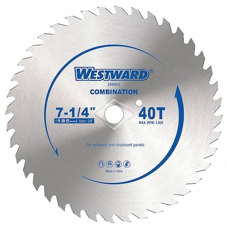 Circular Saw Blades 7 1/4 In 40T by USA Westward Circular Power Saw Blades