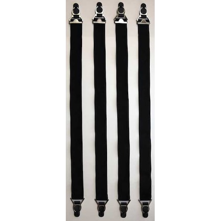 Shirt Stay Adjustable Black PK4 by USA Heros Pride Tool & Work Belts Aprons & Suspenders