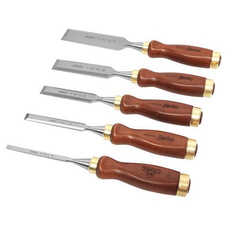 Bailey Chisel Set 1/4 to 1 1/4 In 5 Pc by USA Stanley Chisels