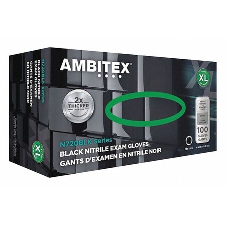Disposable Gloves Nitrile XL Blk PK1000 by USA Ambitex Hex Keys