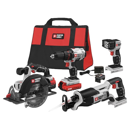 Cordless Combination Kit 20.0V 4 Tools Type PCCK614L4 by USA Porter Cordless Power Tool Combination Kits