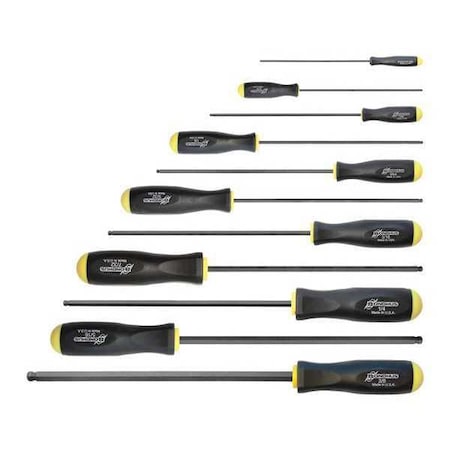 Set 11 Ball End Screwdrivers Long by USA Bondhus Screwdriver Sets