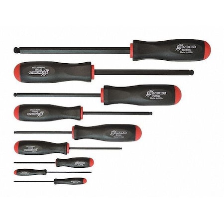 Set 9 Ball End Screwdrivers by USA Bondhus General Hand Tool Kits