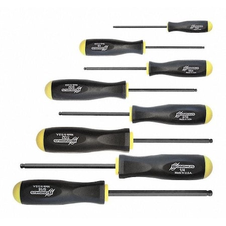 Set 8 Ball End Screwdrivers Type 10633 by USA Bondhus General Hand Tool Kits