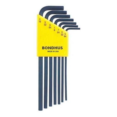 Set 7 Hex L Wrenches Long by USA Bondhus Hex Key Sets