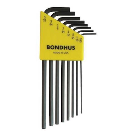 Set 8 Hex L Wrenches Long by USA Bondhus Hex Key Sets