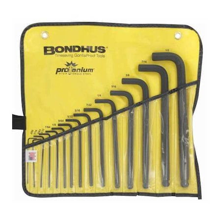 Set 15 Ball End L Wrenches by USA Bondhus Hex Key Sets