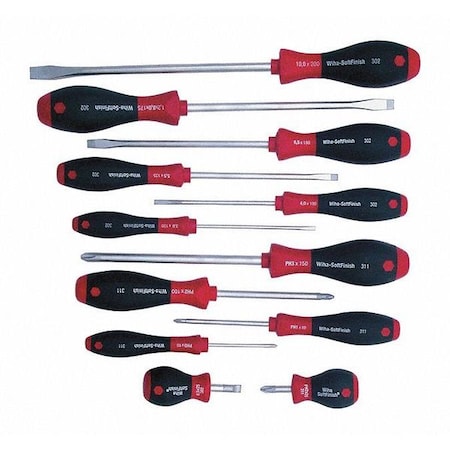 Softfinish 12Pc Screwdriver Set Slot/Ph by USA Wiha Screwdriver Sets