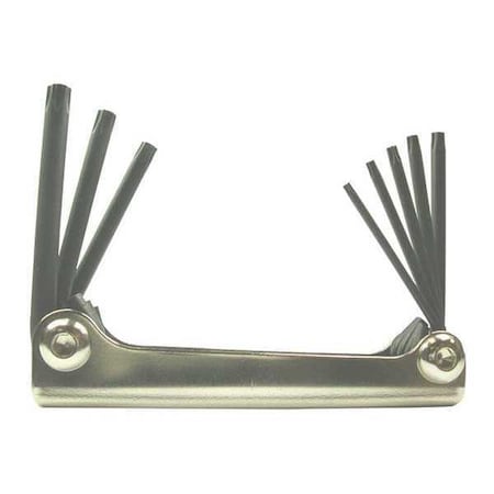 Set 8 Star Metal Handle Fold Up Tools by USA Bondhus Hex Key Sets