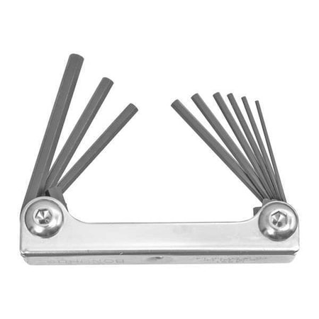 Set 9 Hex Metal Handle Fold Up Tools Type 14591 by USA Bondhus Hex Key Sets