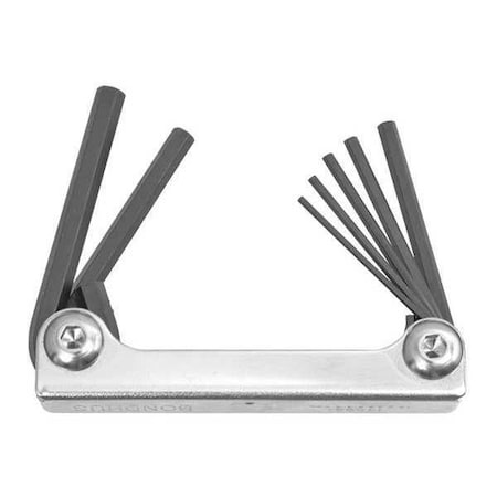Set 7 Hex Metal Handle Fold Up Tools Type 14592 by USA Bondhus Hex Key Sets