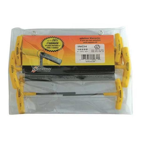 Set 8 Hex T Handles 6 Length by USA Bondhus Hex Key Sets