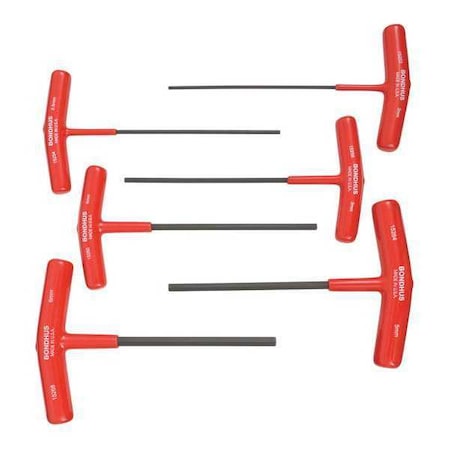 Set 6 Hex T Handles 6In Length by USA Bondhus Hex Key Sets