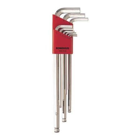 Set 9 Plated Ball End L Wrenches Xl by USA Bondhus Hex Key Sets