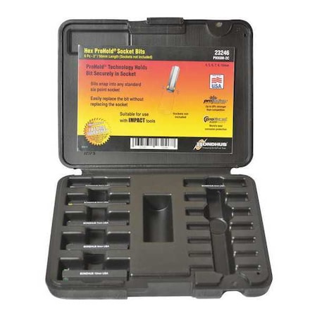 Set 6 Prohold Hex Bits 2In by USA Bondhus Socket Sets
