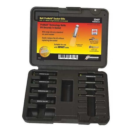 Set 8 Prohold Ball Bits 2In by USA Bondhus Socket Sets