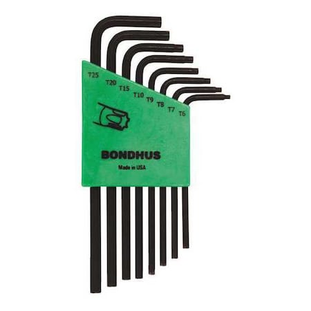 Set 8 Star L Wrenches Long Arm by USA Bondhus Hex Key Sets