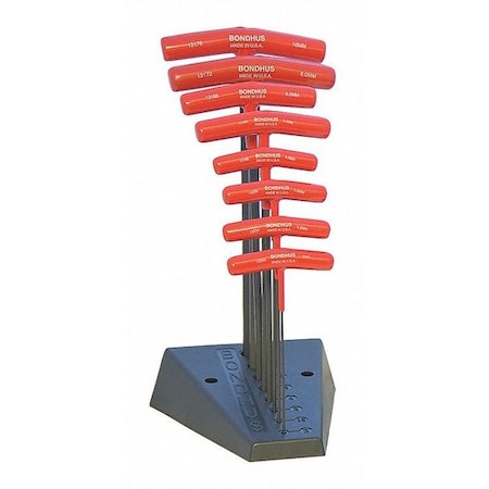 Set 8 Ball End/Hex Graduated T Handles Type 13189 by USA Bondhus Hex Key Sets