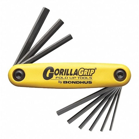 Set 9 Hex Gorillagrip Fold Up Tools by USA Bondhus Hex Key Sets