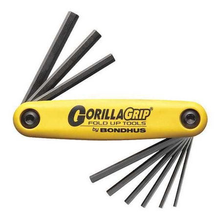 Set 9 Hex Gorillagrip Fold Up Tools Type 12591 by USA Bondhus Hex Key Sets