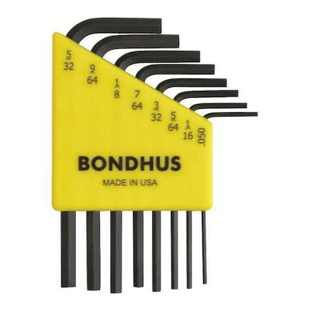 Set 8 Hex L Wrenches Short by USA Bondhus Hex Key Sets