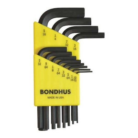 Set 12 Hex L Wrenches Short by USA Bondhus Hex Key Sets