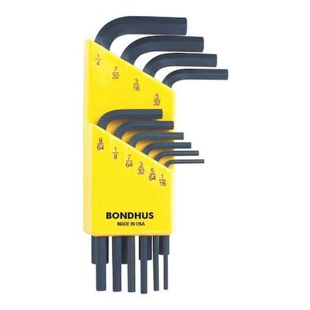 Set 10 Hex L Wrenches Short by USA Bondhus Hex Key Sets