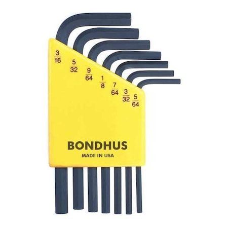 Set 7 Hex L Wrenches Short by USA Bondhus Hex Key Sets
