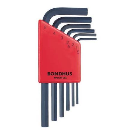 Set 6 Hex L Wrenches Short by USA Bondhus Hex Key Sets