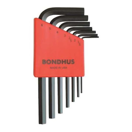 Set 7 Hex L Wrenches Short Type 12292 by USA Bondhus Hex Key Sets