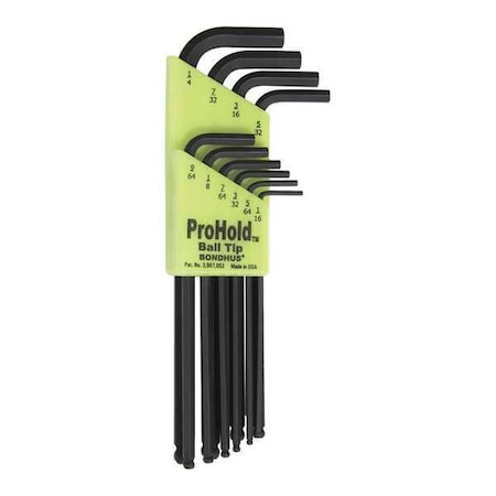Set 10 Prohold Ball End L Wrenches by USA Bondhus Hex Key Sets