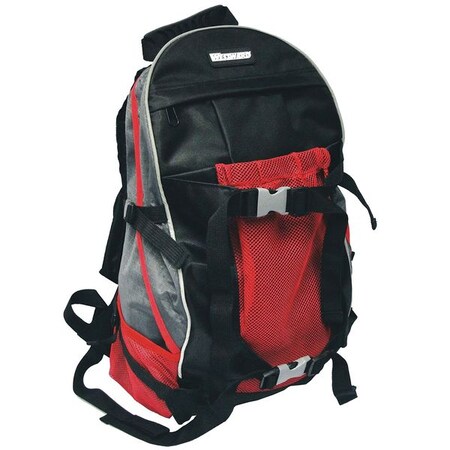 19" General Purpose Tool Backpack Zipper Closure Black/Red/Silver by USA Westward Soft Sided Tool Storage Products
