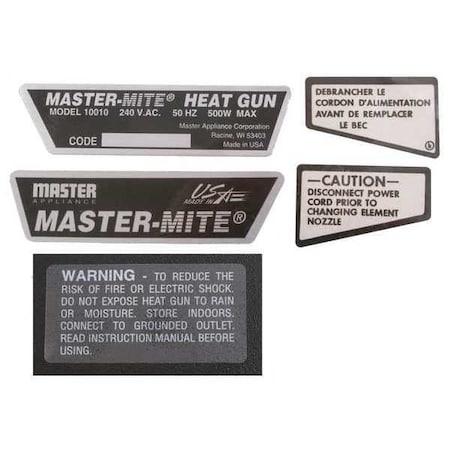 Label Type 35275 by USA Master Appliance Power Tool Parts