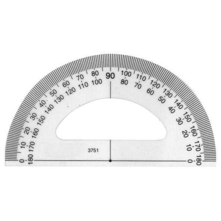 Protractor Plastic Lined3 1/2in Trnsprnt by USA C Thru Westcott Rulers & Straight Edges