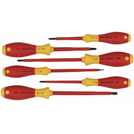 Ins. Scrwdrvr Set Slot/Phillips/Sq 6 Pc Type 35890 by USA Wiha Screwdriver Sets