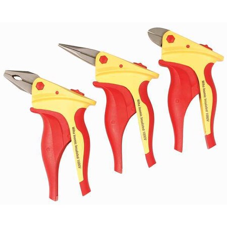 Insulated Inomic Plier Set Ergo 3 Pcs. by USA Wiha Solid Joint Pliers