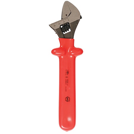 Adj. Wrench Ins. 10" 1 1/4" Cap. Natural by USA Wiha Adjustable Wrenches
