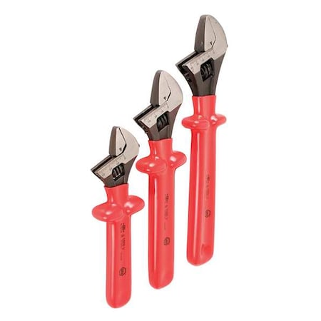 Adj. Wrench Set Ins. 8" 10" 12" 3 Pc. by USA Wiha Adjustable Wrenches