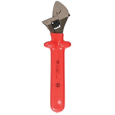 Adj. Wrench Insulated 8" 1" Cap. Natural by USA Wiha Adjustable Wrenches